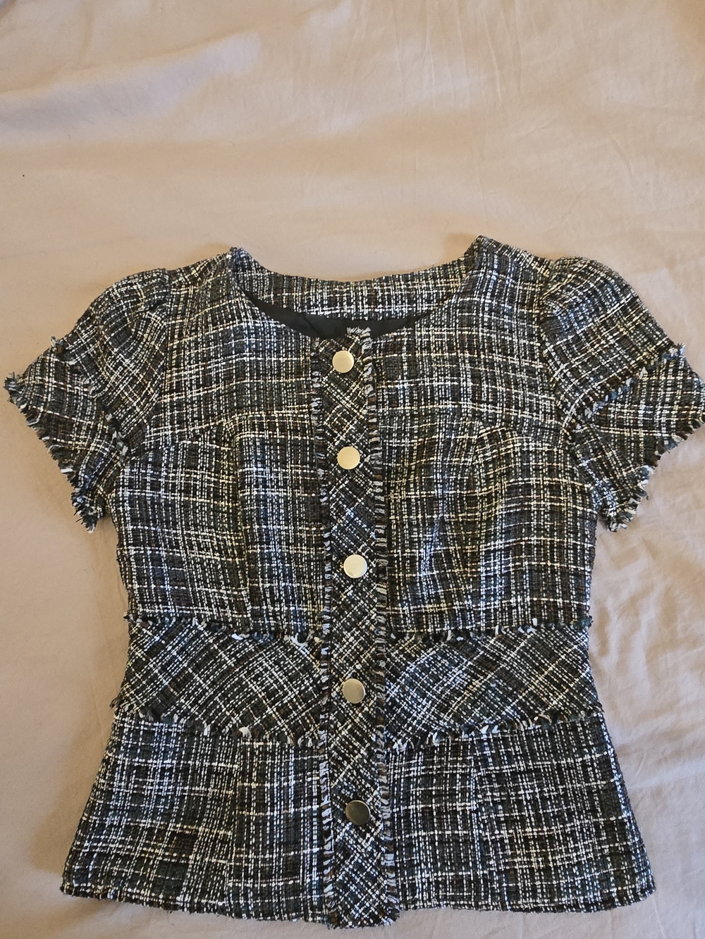 Mossimo Brown and White Tweed Button Down - Picture 1 of 3